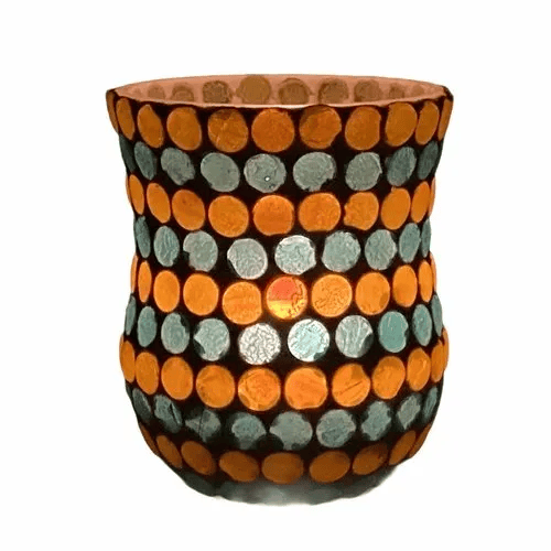 Mosaic Glass Tealight Candle Holdar