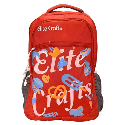 Red Polyester Casual Backpack