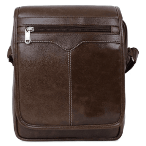 Brown Faux Leather Office Side Bag