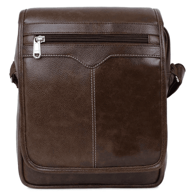 Brown Faux Leather Office Side Bag