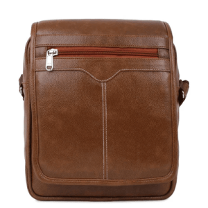 Brown Faux Leather Office Side Bag
