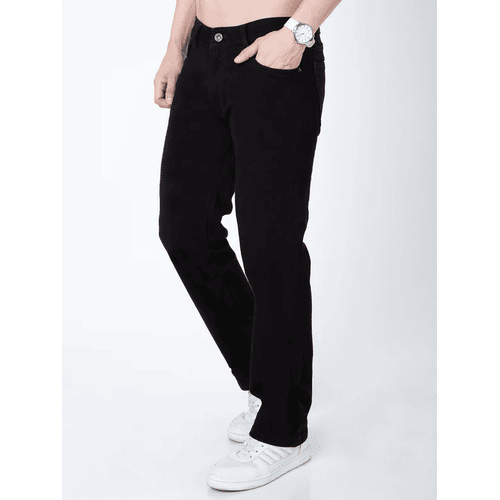 Men's Black Straight Fit Denim