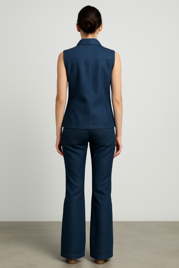 Denim Vest and Pants Set - Image 3
