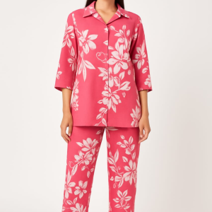 Pink Floral Pajama Set