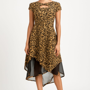 Print Dress with Cut-Out Detail