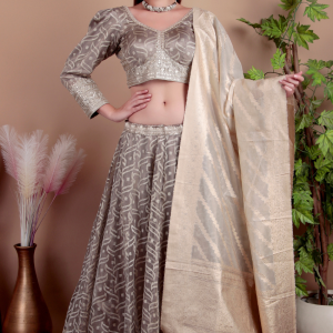 Lehenga Choli with Beige Dupatta
