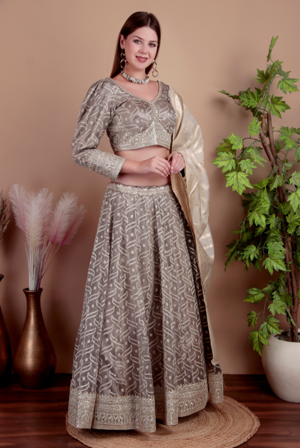 Lehenga Choli with Beige Dupatta - Image 3
