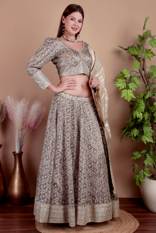 Lehenga Choli with Beige Dupatta - Image 4