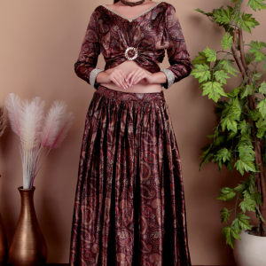 Fashmita Apparels,  Maroon Satin Lehenga Choli Set