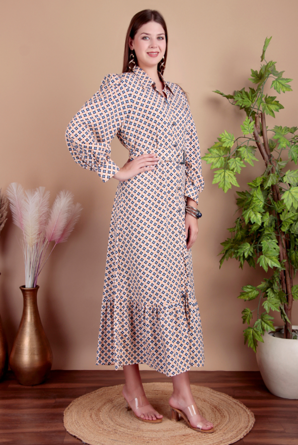 Peach Floral Maxi Dress - Image 5