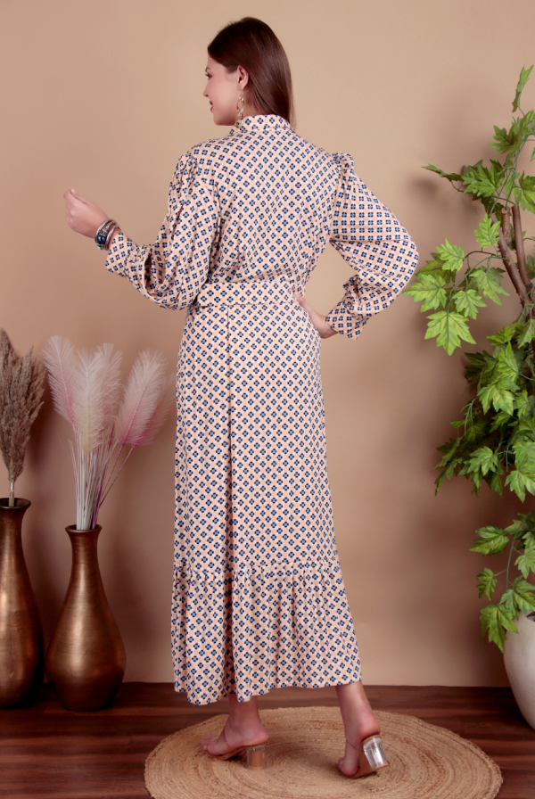 Peach Floral Maxi Dress - Image 3