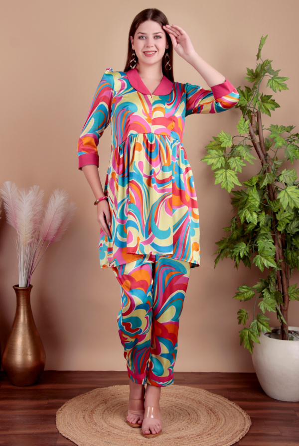 Multicolored Abstract Pajama Set