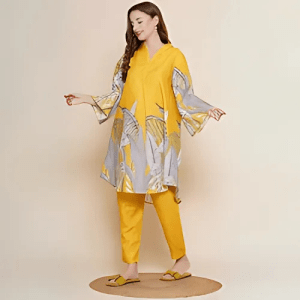 Mustered Color Printed kurta with Pants