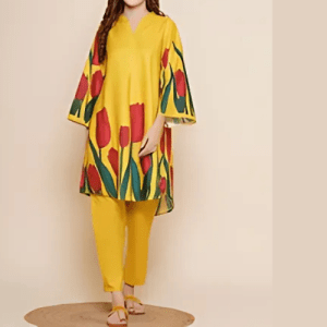 Mustered Color Printed kurta with Pants
