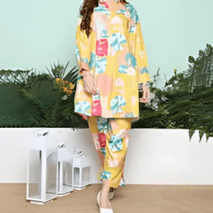 Yellow Multi Printed Kurta with Pant