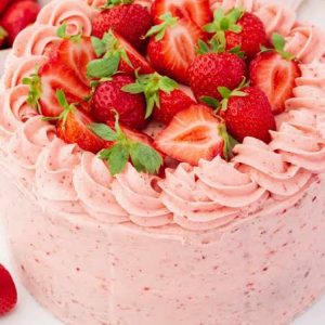 Fresh strawberry cake