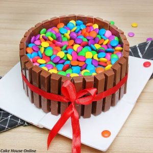 Kit kat gems cake
