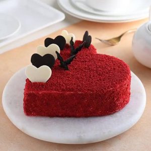 Red velvet bliss heart shape cake