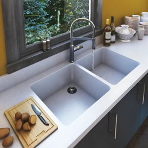 Porcelain Double Bowl Kitchen Sink Design
