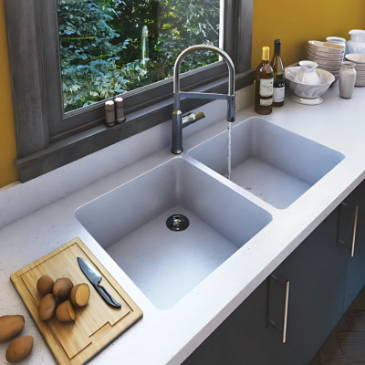 Porcelain Double Bowl Kitchen Sink Design