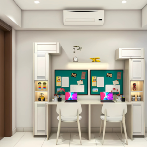 Modern Como White And Frosty White Study Room Design