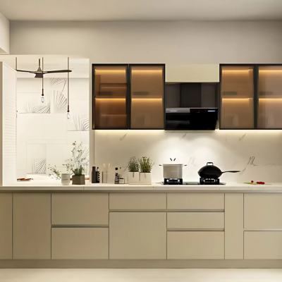 Transitional L-Shaped Kitchen Design