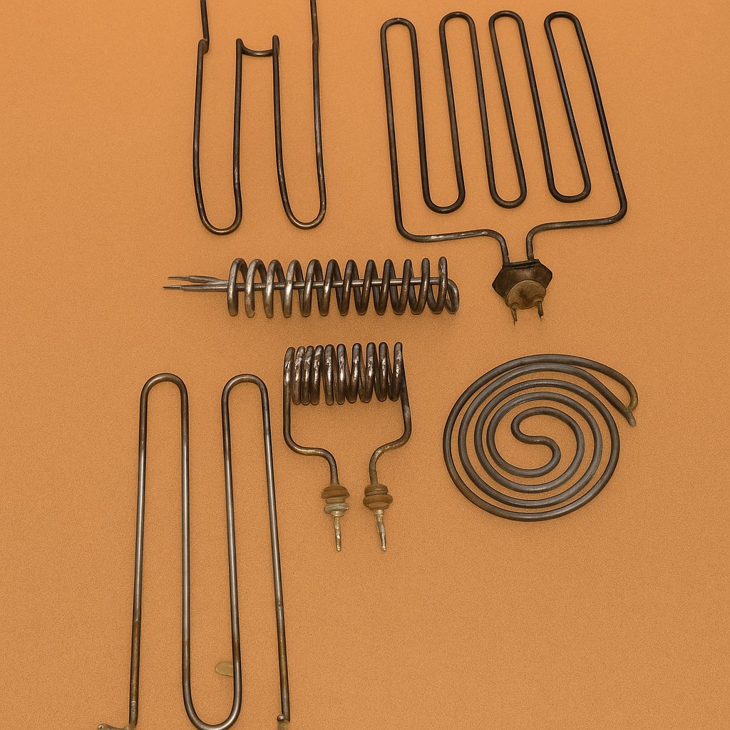 Metal Heating Elements on Warm Background