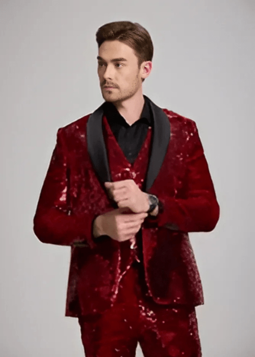 Red sequence costume set