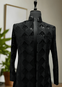 Black embroidery sherwani