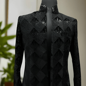 Black embroidery sherwani