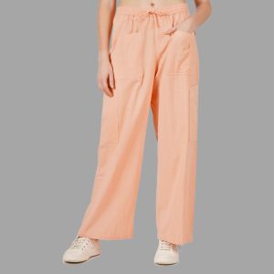 women peach trousers